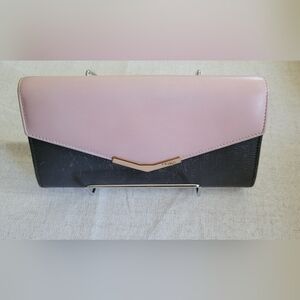 Fendi Pink & Grey Leather Envelope Continental Wallet
